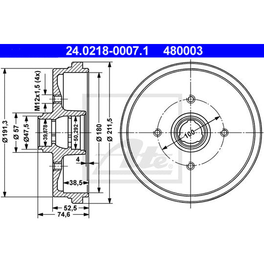 24.0218-0007.1 Brake Drum