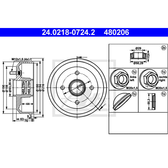 24.0218-0724.2 Brake Drum
