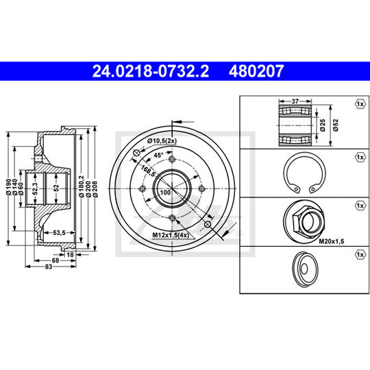 24.0218-0732.2 Brake Drum