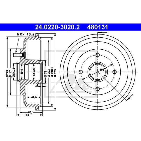 24.0220-3020.2 Brake Drum