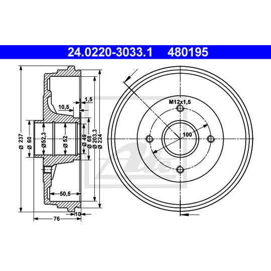 24.0220-3033.1 Brake Drum