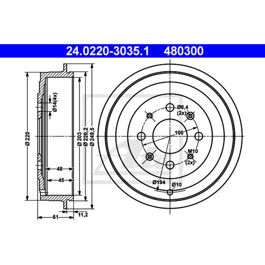 24.0220-3035.1 Brake Drum