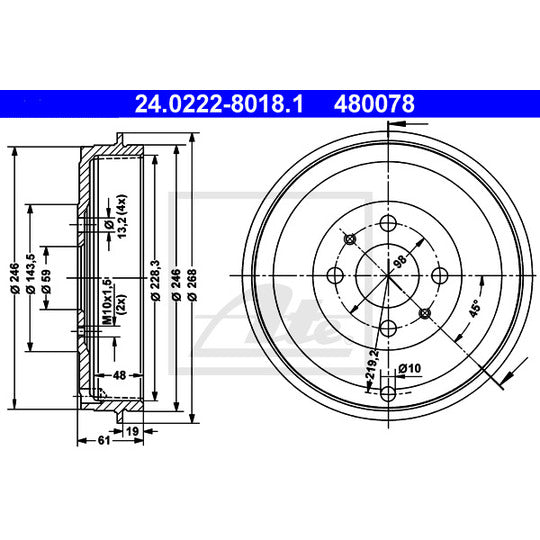 24.0222-8018.1 Brake Drum