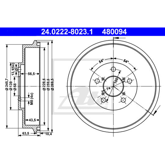 24.0222-8023.1 Brake Drum
