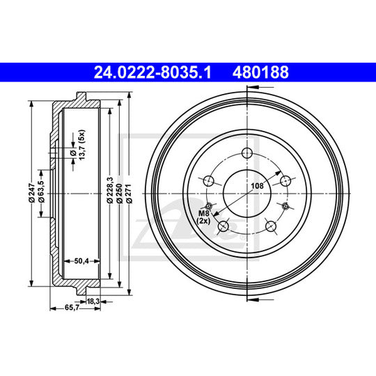 24.0222-8035.1 Brake Drum