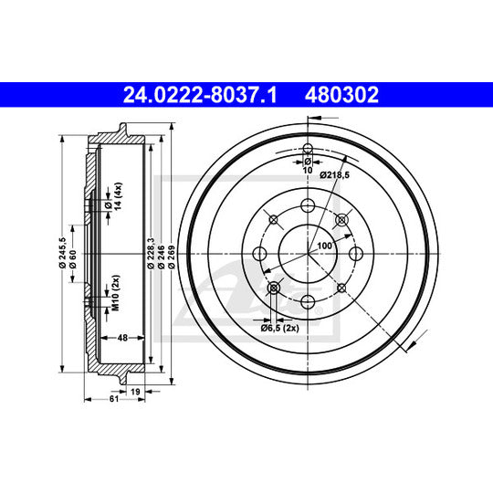 24.0222-8037.1 Brake Drum