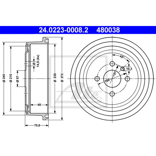 24.0223-0008.2 Brake Drum