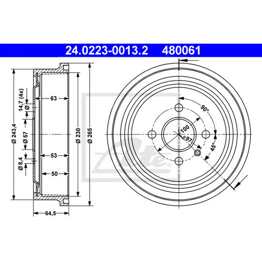 24.0223-0013.2 Brake Drum