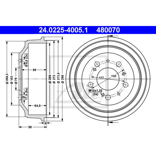 24.0225-4005.1 Brake Drum
