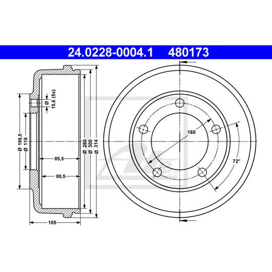 24.0228-0004.1 Brake Drum