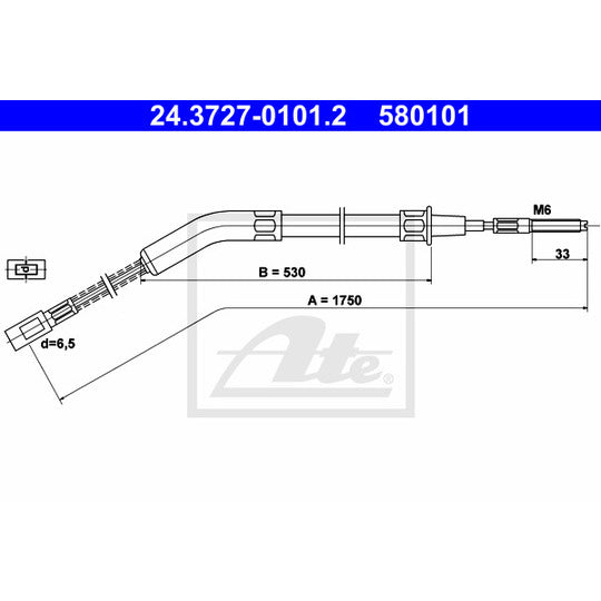 24.3727-0101.2 Cable, parking brake