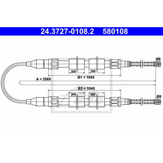 24.3727-0108.2 Cable, parking brake