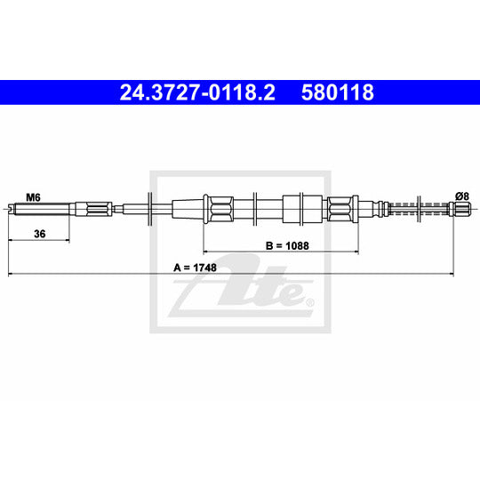 24.3727-0118.2 Cable, parking brake