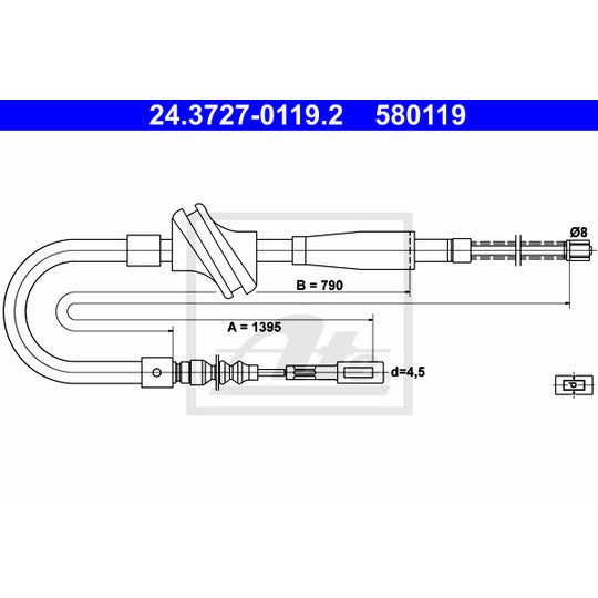 24.3727-0119.2 Cable, parking brake