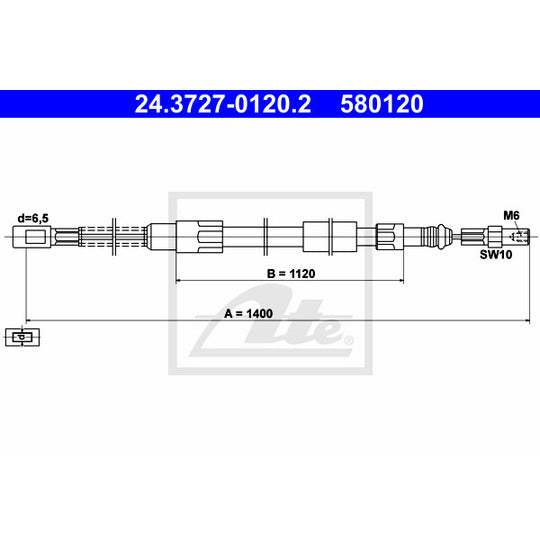 24.3727-0120.2 Cable, parking brake