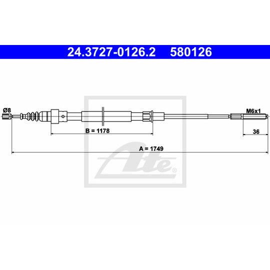 24.3727-0126.2 Cable, parking brake
