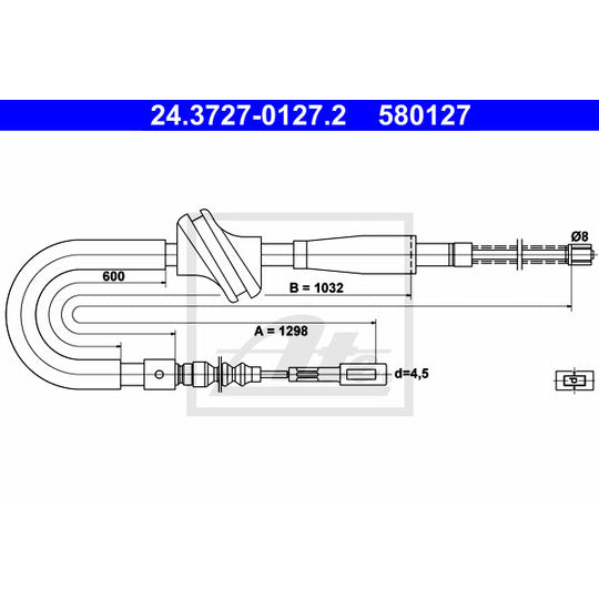 24.3727-0127.2 Cable, parking brake