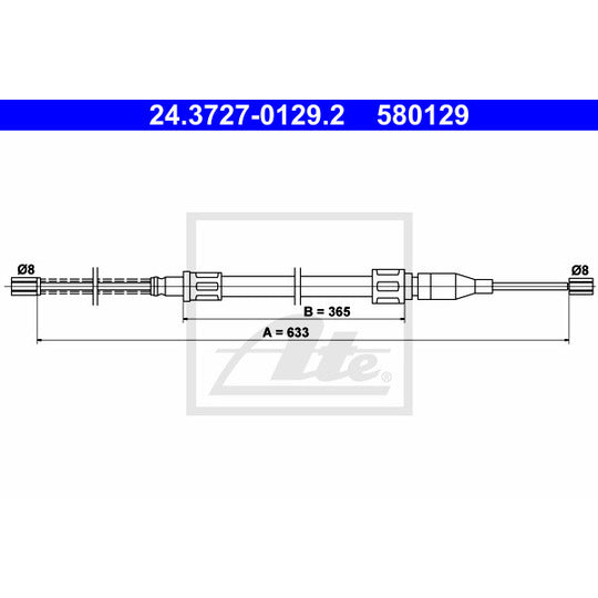 24.3727-0129.2 Cable, parking brake