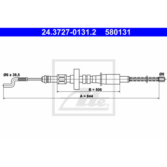 24.3727-0131.2 Cable, parking brake