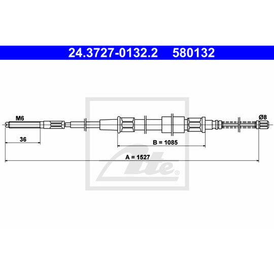 24.3727-0132.2 Cable, parking brake