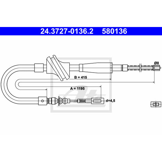 24.3727-0136.2 Cable, parking brake