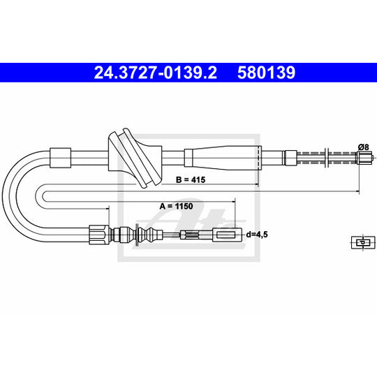 24.3727-0139.2 Cable, parking brake