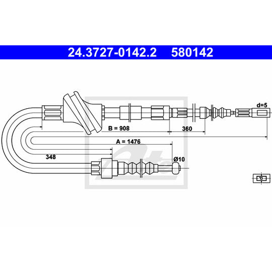 24.3727-0142.2 Cable, parking brake