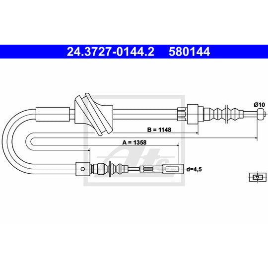 24.3727-0144.2 Cable, parking brake
