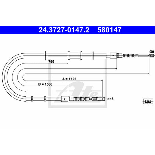 24.3727-0147.2 Cable, parking brake