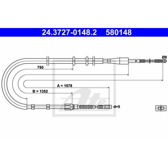 24.3727-0148.2 Cable, parking brake