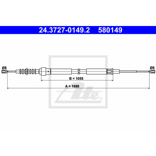 24.3727-0149.2 Cable, parking brake