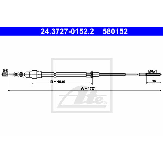 24.3727-0152.2 Cable, parking brake