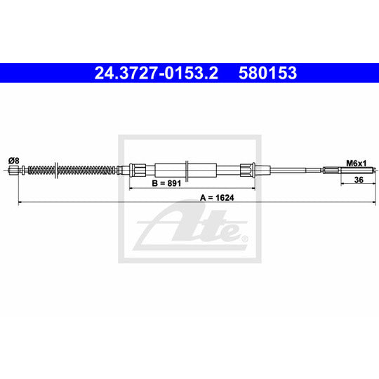 24.3727-0153.2 Cable, parking brake