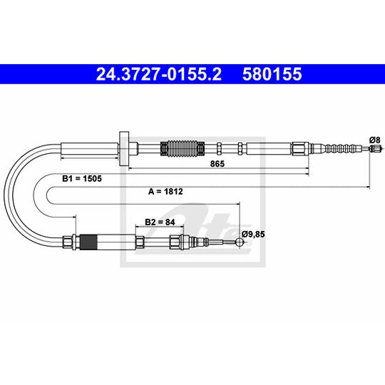 24.3727-0155.2 Cable, parking brake