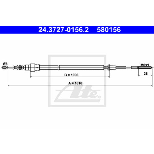 24.3727-0156.2 Cable, parking brake