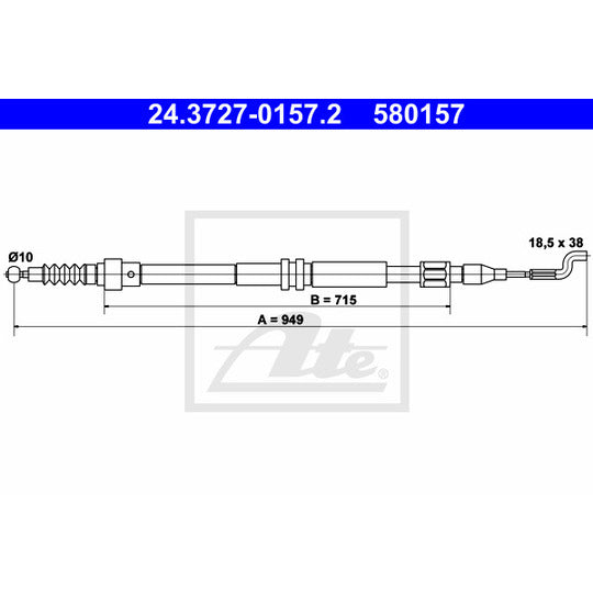 24.3727-0157.2 Cable, parking brake