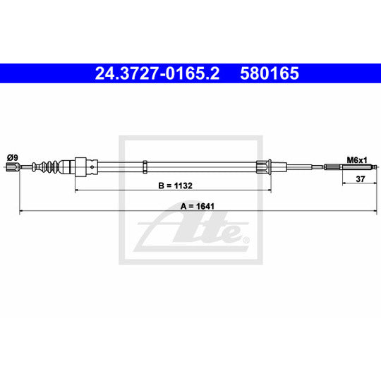 24.3727-0165.2 Cable, parking brake