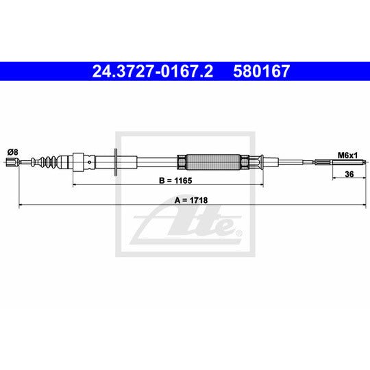 24.3727-0167.2 Cable, parking brake