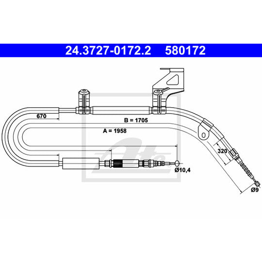 24.3727-0172.2 Cable, parking brake