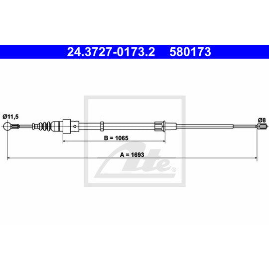 24.3727-0173.2 Cable, parking brake