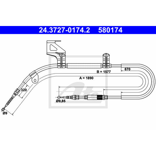 24.3727-0174.2 Cable, parking brake
