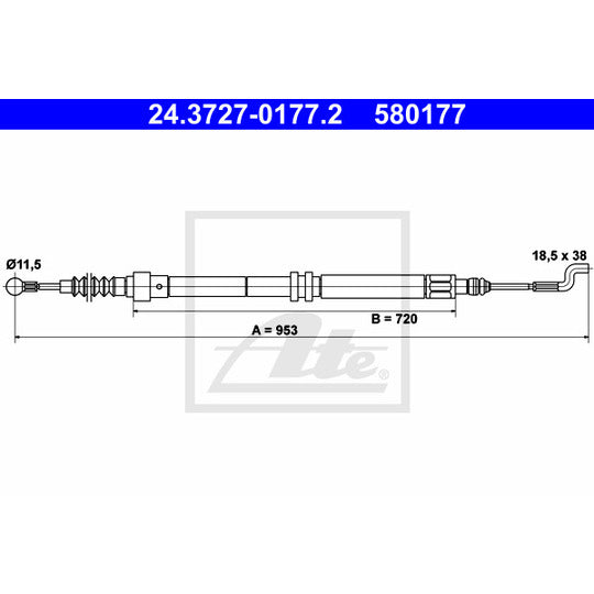 24.3727-0177.2 Cable, parking brake