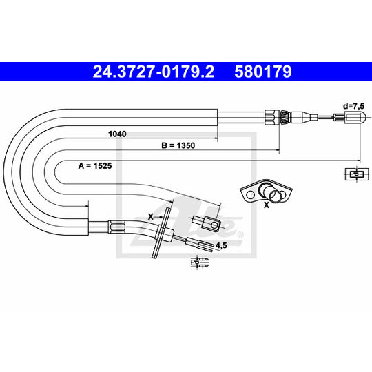 24.3727-0179.2 Cable, parking brake