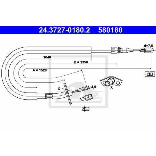 24.3727-0180.2 Cable, parking brake