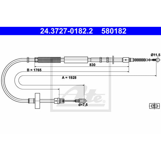 24.3727-0182.2 Cable, parking brake