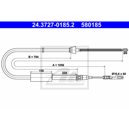 24.3727-0185.2 Cable, parking brake