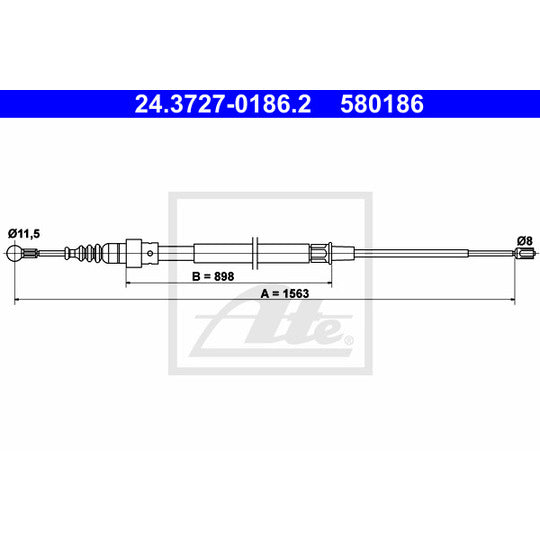 24.3727-0186.2 Cable, parking brake