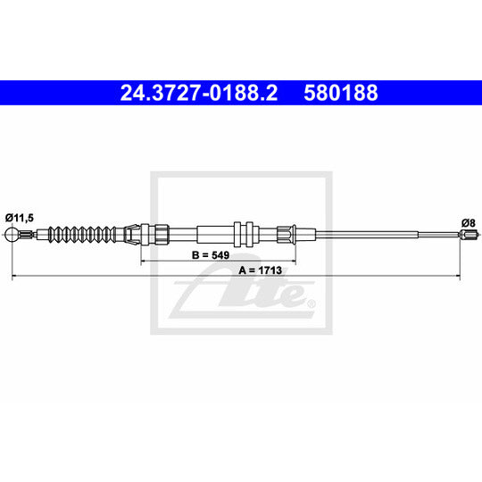 24.3727-0188.2 Cable, parking brake