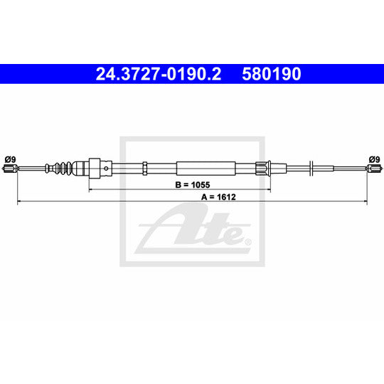 24.3727-0190.2 Cable, parking brake