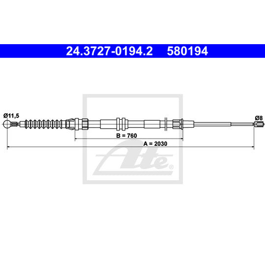 24.3727-0194.2 Cable, parking brake